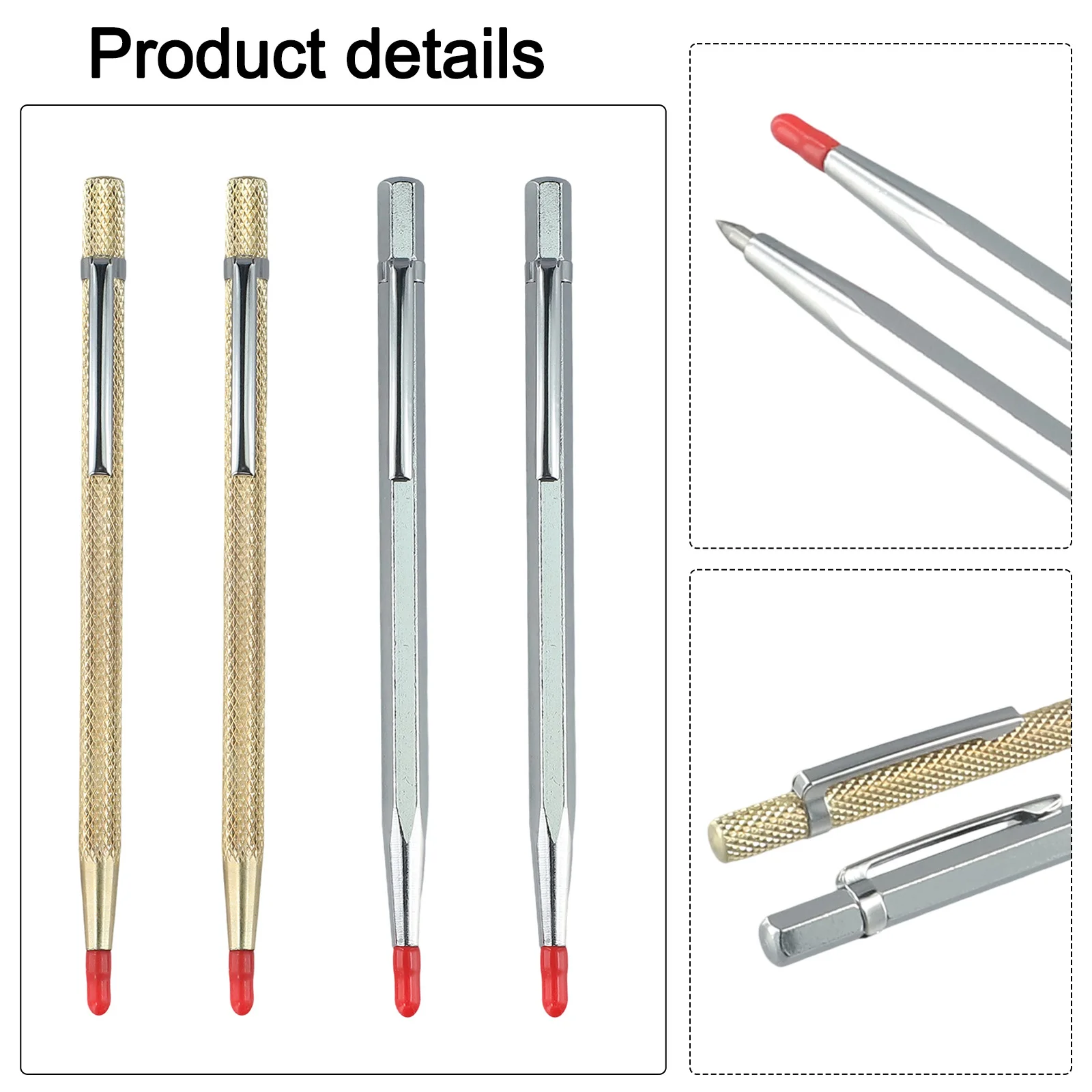 Carbide Glass Cutter Pen 4-Pack for Tile Marking Engraving on Steel Iron Ceramic Marble and Other Hard Flat Surfaces