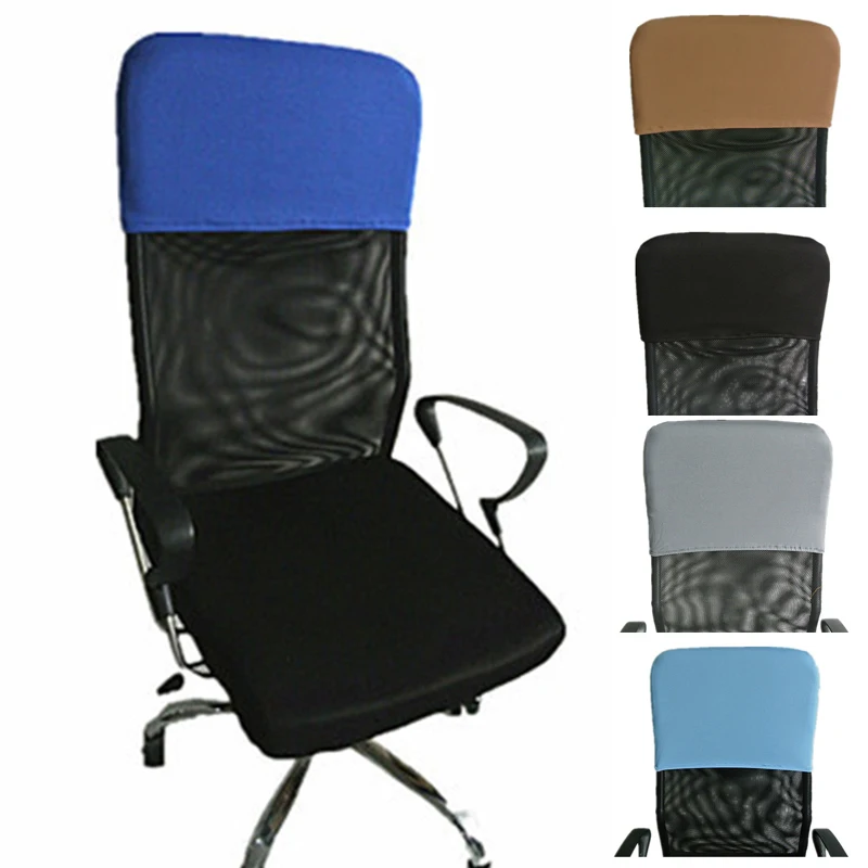 Thin Fabric Head Pillow Cover Office Chair Backrest Cover Chair Back Protection Backrest Slipcover Solid Color Back Chair Cover