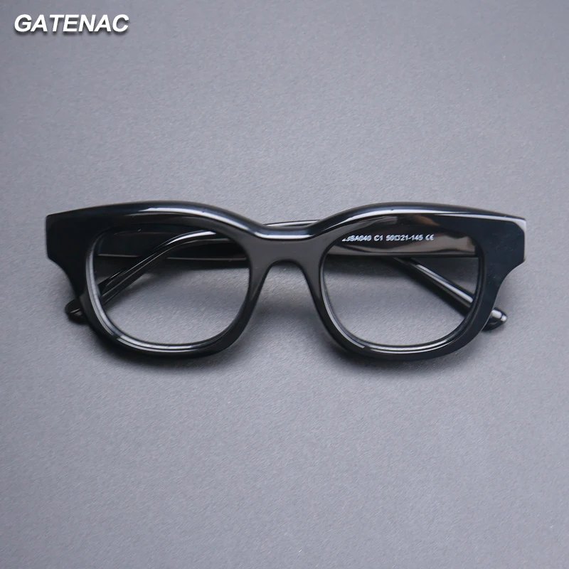 Gatenac Vintage Thicken Acetate Glasses Frame Men Quality Handmade Eyeglasses Frame Women Retro Luxury Brand Designer Eyewear