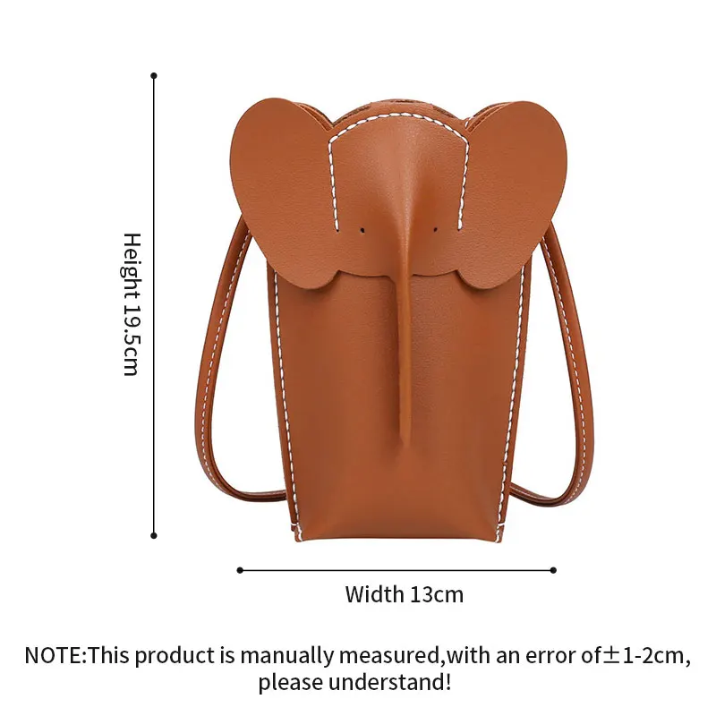 YOMDID Cute Elephant Crossbody Bags borsa in pelle fai da te che fa portamonete borsa per carte di cellulare materiali regali Mini borsa a tracolla