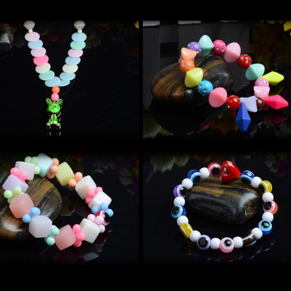 

Diy Acrylic Beads Colorful Beads For Kids Jewelry Making Bracelet Necklace Color Shape Educational