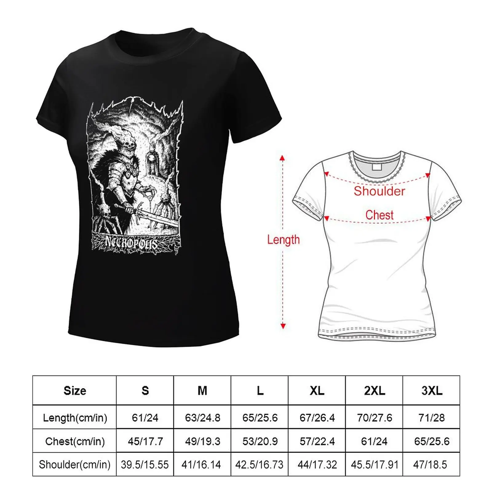 Necropolis White Ink T-shirt female funny t shirt Women