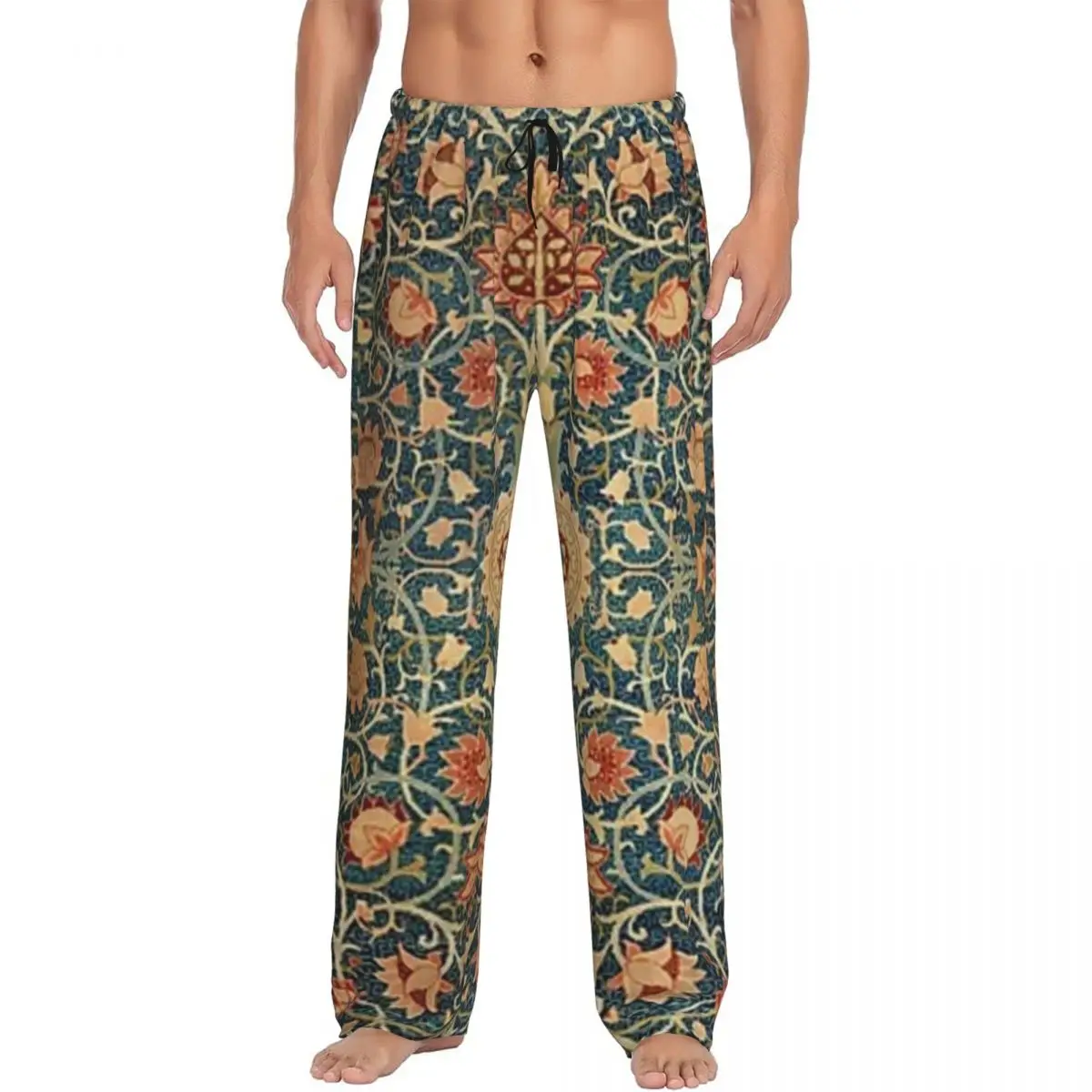 Custom Holland Park William Morris Pajama Pants Men Sleepwear Sleep Lounge Bottoms with Pockets