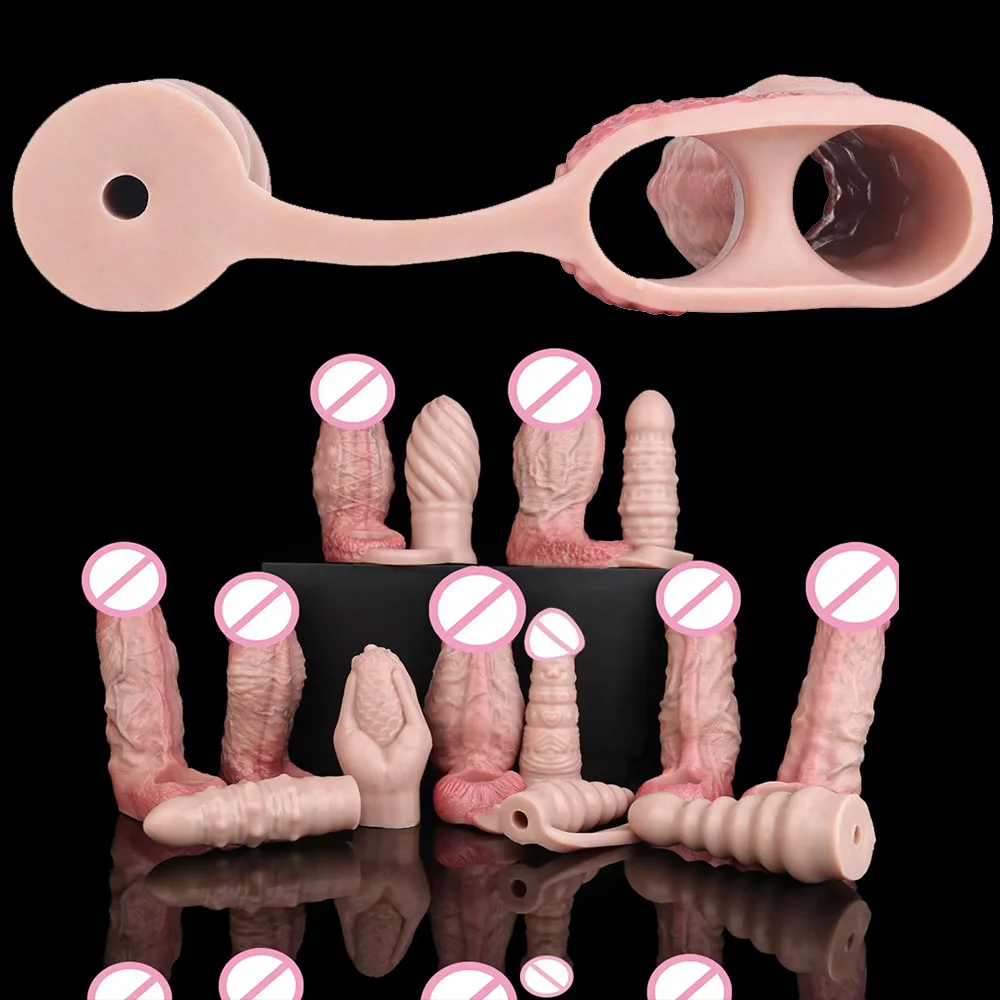 ORALSX Dual Purpose Butt Plug Penis Sleeve Open Head Hollow Dildo Sheath For Male Cock Enlarger Anal Dilator Sex Toys for Adult