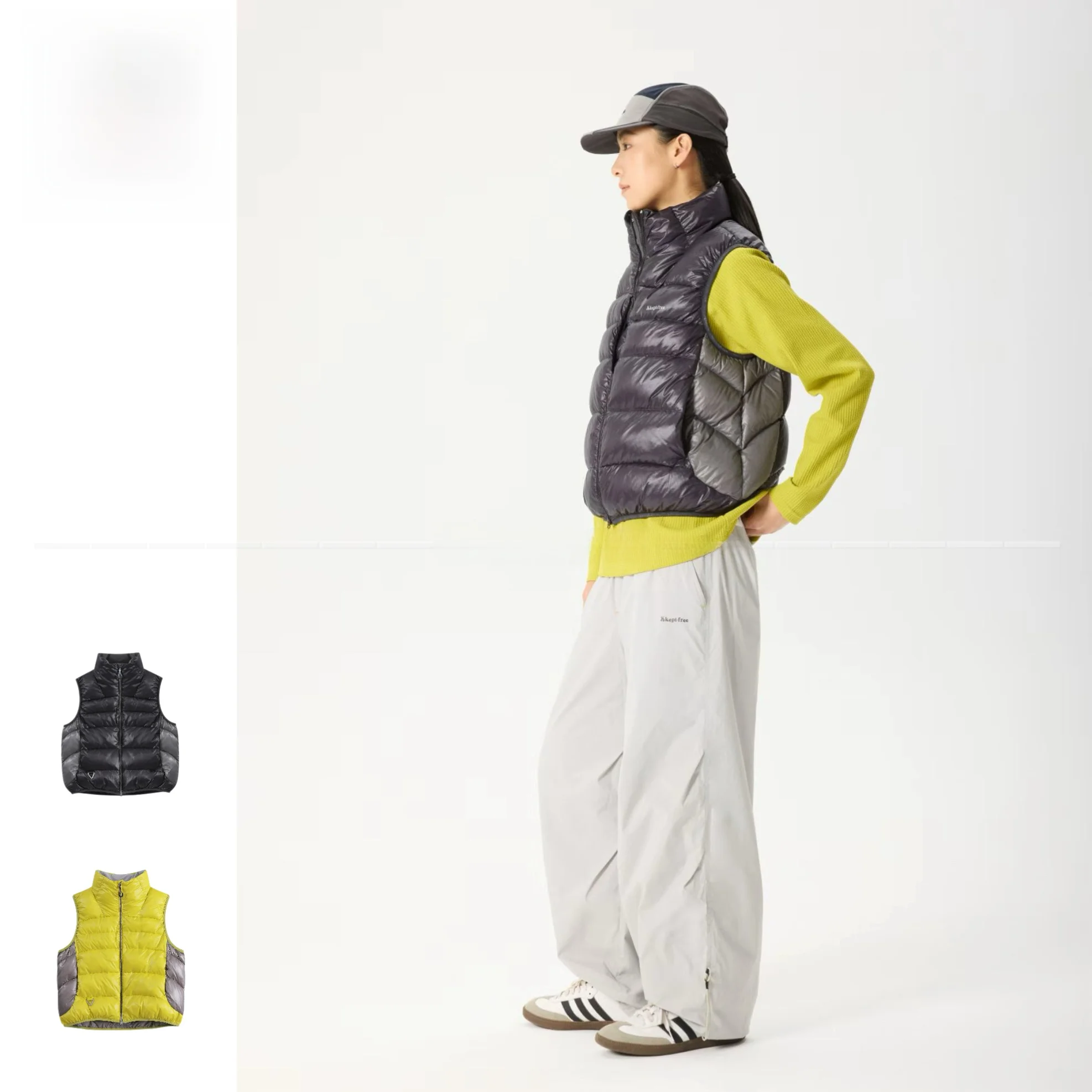 

Новый спортивный жилет с контрастными вставками, повседневный, универсальный, с воротником, из хлопка, ультралегкий, из металлической нейлоновой ткани 5D, водонепроницаемый, зима 2025