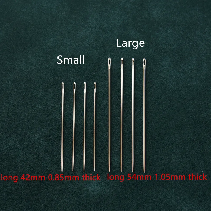 Skórzane igły do szycia ręcznego, igła okrągła, tępy oczko, majsterkowanie, szelki, 6 szt.
