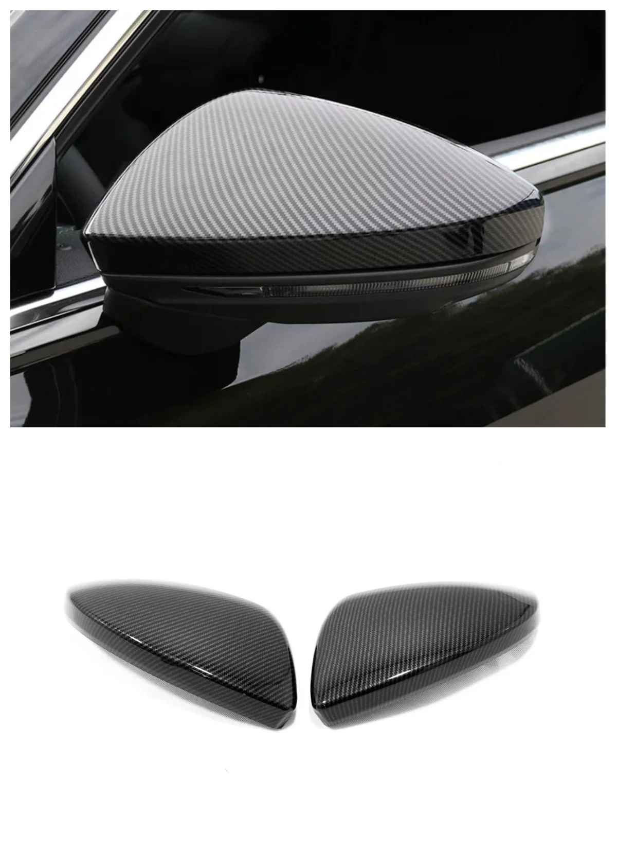 

Suitable for Audi A6L 2019 rearview mirror cover rearview mirror rain eyebrow ABS decoration Auto Parts carbon fibre silvery