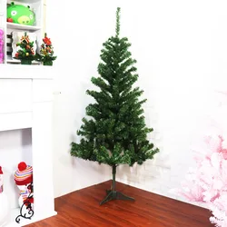 Artificial Green PVC Home Ornaments Indoor Christmas Tree Xmas Decoration Plastic Stand Bushy Pine Branches
