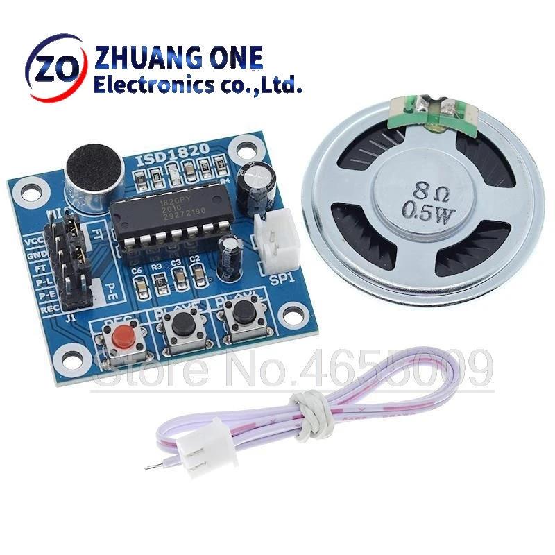 ISD1820 recording module voice module the voice board telediphone module board with Microphones + Loudspeaker for Arduino