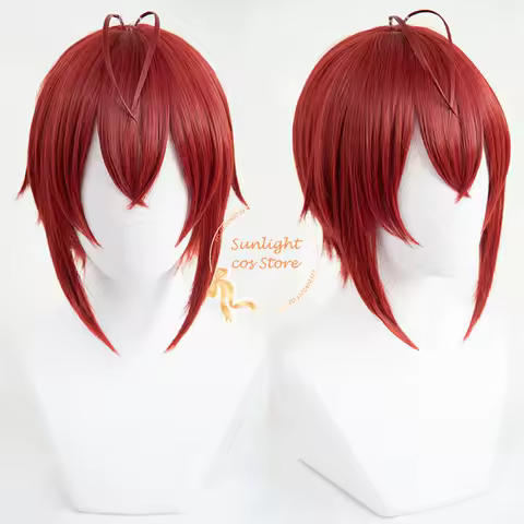 Riddle Rosehearts Cosplay Wig Short Red Unisex Anime Wigs Heat Resistant Synthetic Hair Halloween Party Wig + Wig Cap