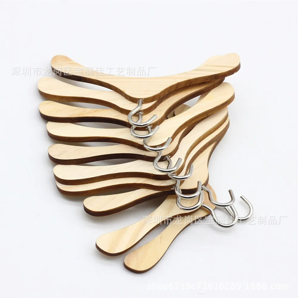 10個セット ミニOb11ドール用木製ハンガー KPOP EXO BJD 可愛いドール服ハンガー ドールハウスアクセサリー 小道具 女の子向けおもちゃ