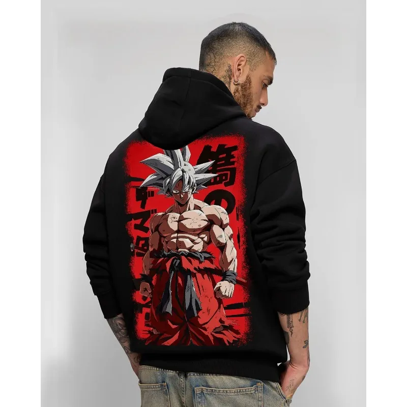 Dragon Ball Men's Hoodies Autumn Winter Sweatshirt Japanese Anime Goku Graphics Clothing Y2K Streetwear 100% Cotton Streetwear