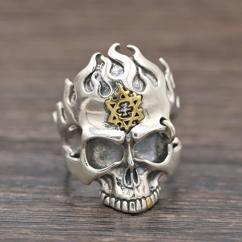 

sterling silver jewelry retro thai silver personalized men's silver ring fashion exaggerated skull ring suitable for gift giving