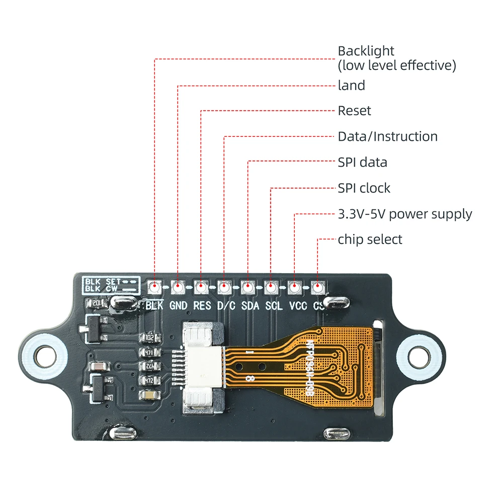 0,96 Zoll TFT-Displaymodul ST7735S SPI-Farbbildschirm 80x160 Auflösung LCD für eingebettete Elektronik mit weitem Betrachtungswinkel – Detail 10