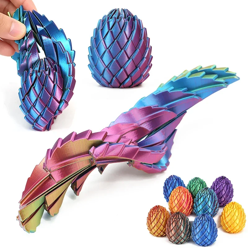 3D Printed Dragon Egg Twist Fidget Toy, Rotating Gradient Gear Stress Relief Sphere, Creative Desk Ornament Anxiety Relief Gifts