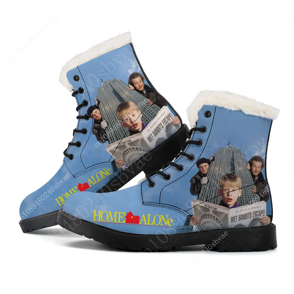 Home Alone Plush Boots Mens Womens Teenager Shoes Casual Boot Outdoor Light High Quality Couple Print on Demand Customize Shoe