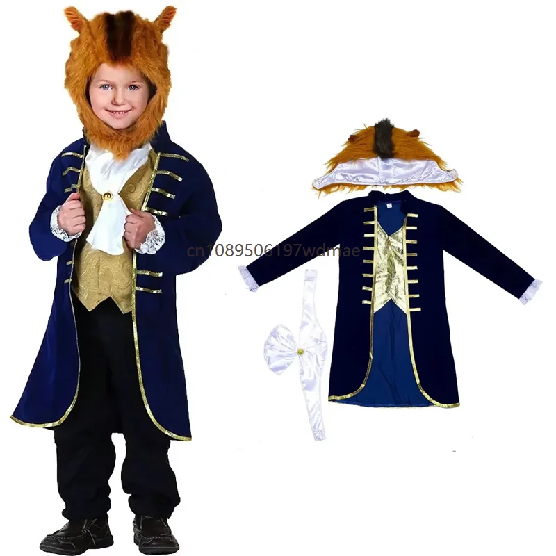 

Beast Role Play Carnival Clothes Enfant Set Prince Cosplay Costume Holiday Party Stage Performance Outfits Economic