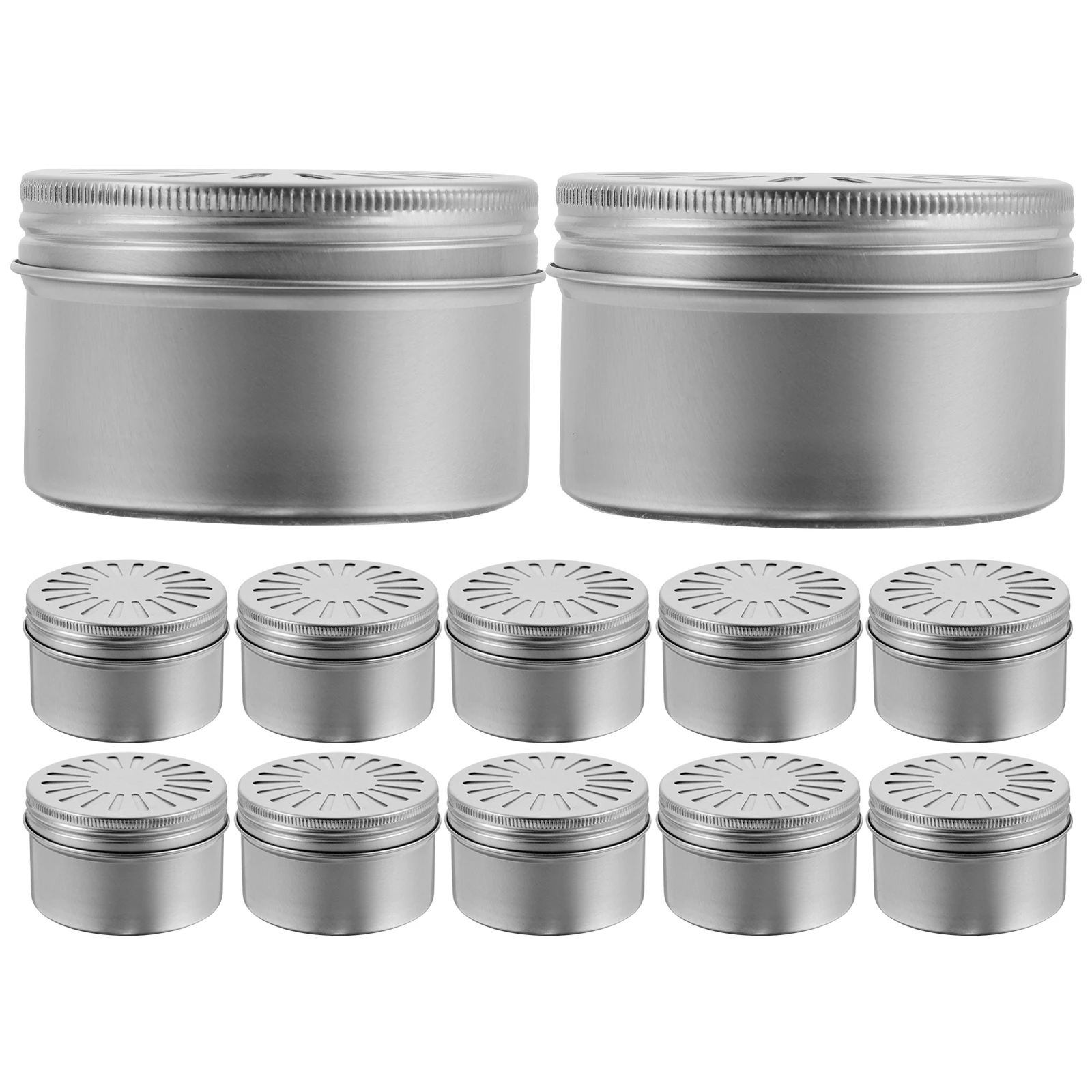 

12pcs Empty Air Freshener Aluminum Aroma Diffuser Box Household Metal Tins With Lids Home Car Decoration Incense Holder