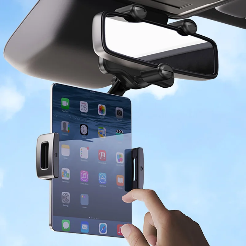 Rearview Mirror Phone Holder Car 360 Rotation Phone Mount Stable Gripper Smartphone Navigation Bracket For 4-7 Inch