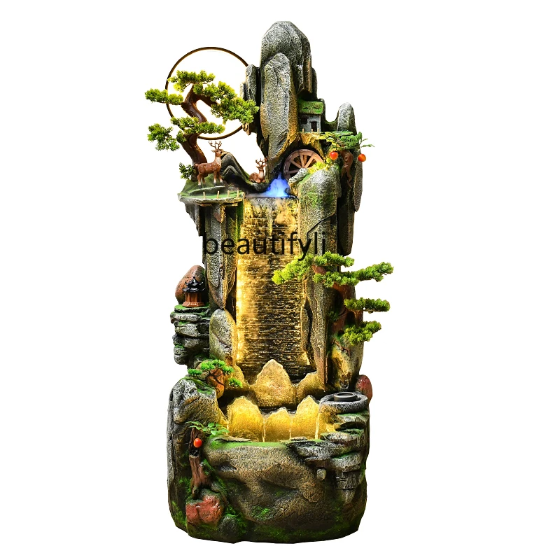 

Floor Ornaments Rockery Fountain Waterscape Balcony Humidifier High Mountain and Flowing Water Decorative Landscaping