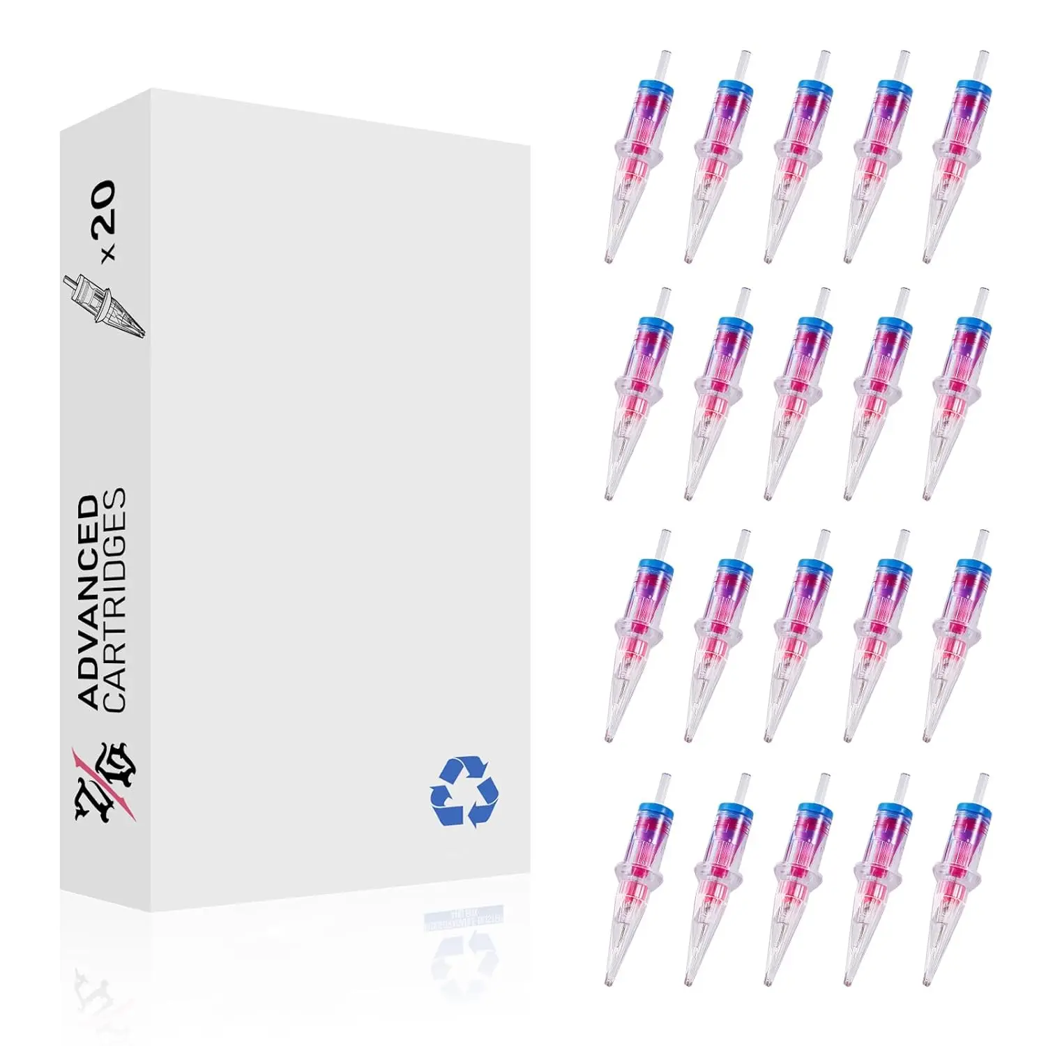 

20pcs #12 Disposable Tattoo Needles, Standard Round Liner Cartridges for Beginners