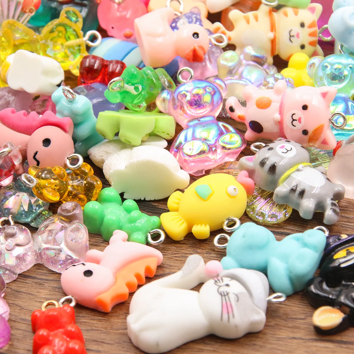 10Pcs 10-20 Styles Mix Animal Butterfly Cat Duck Resin Earring Charms Diy Findings Keychain Bracelets Pendant For Jewelry Making