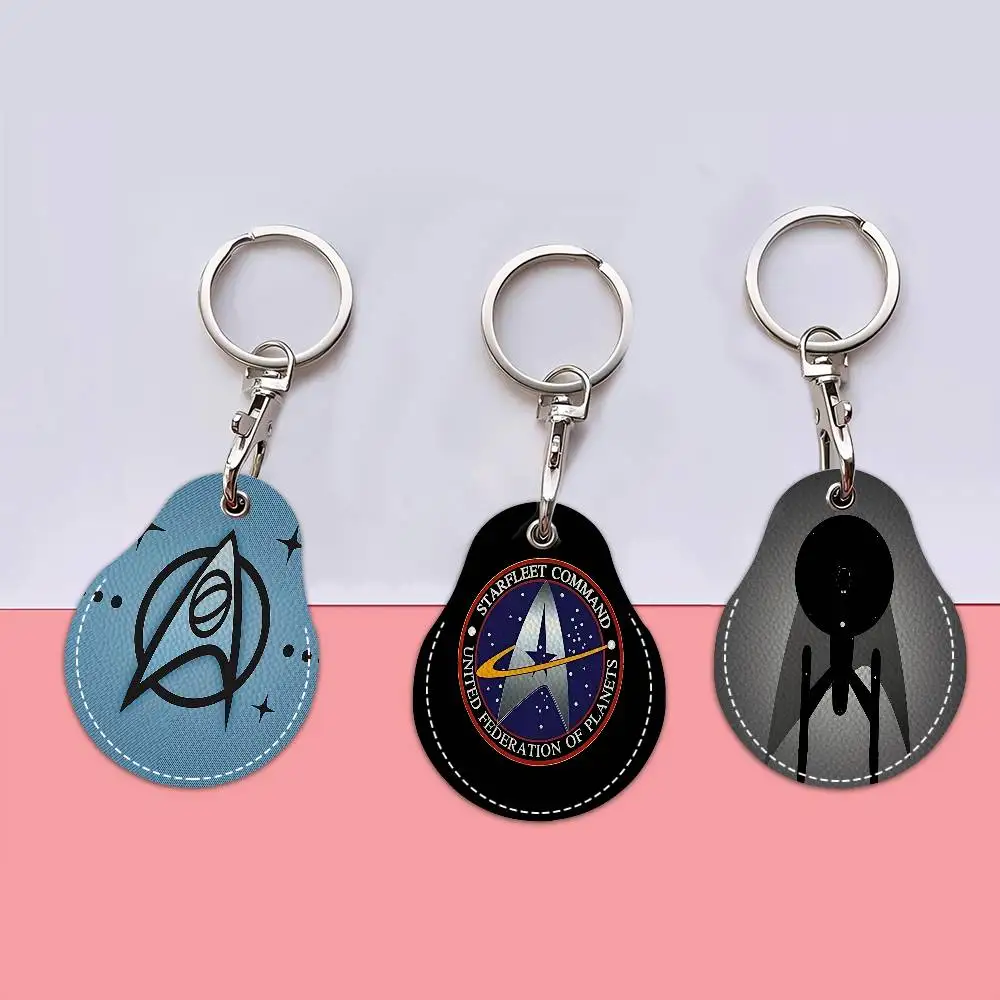 

Star T-Treks Logo New Key Holder PU Leather Key Pouch Slim Housekeeper Key Access Entrance Guard Card Protecter Holder