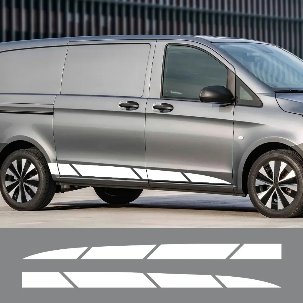 Car Stickers Van Side Body Stripes Graphics Vinyl Decals For Mercedes Benz Vito Viano V Class W447 W639 Auto Tuning Accessories
