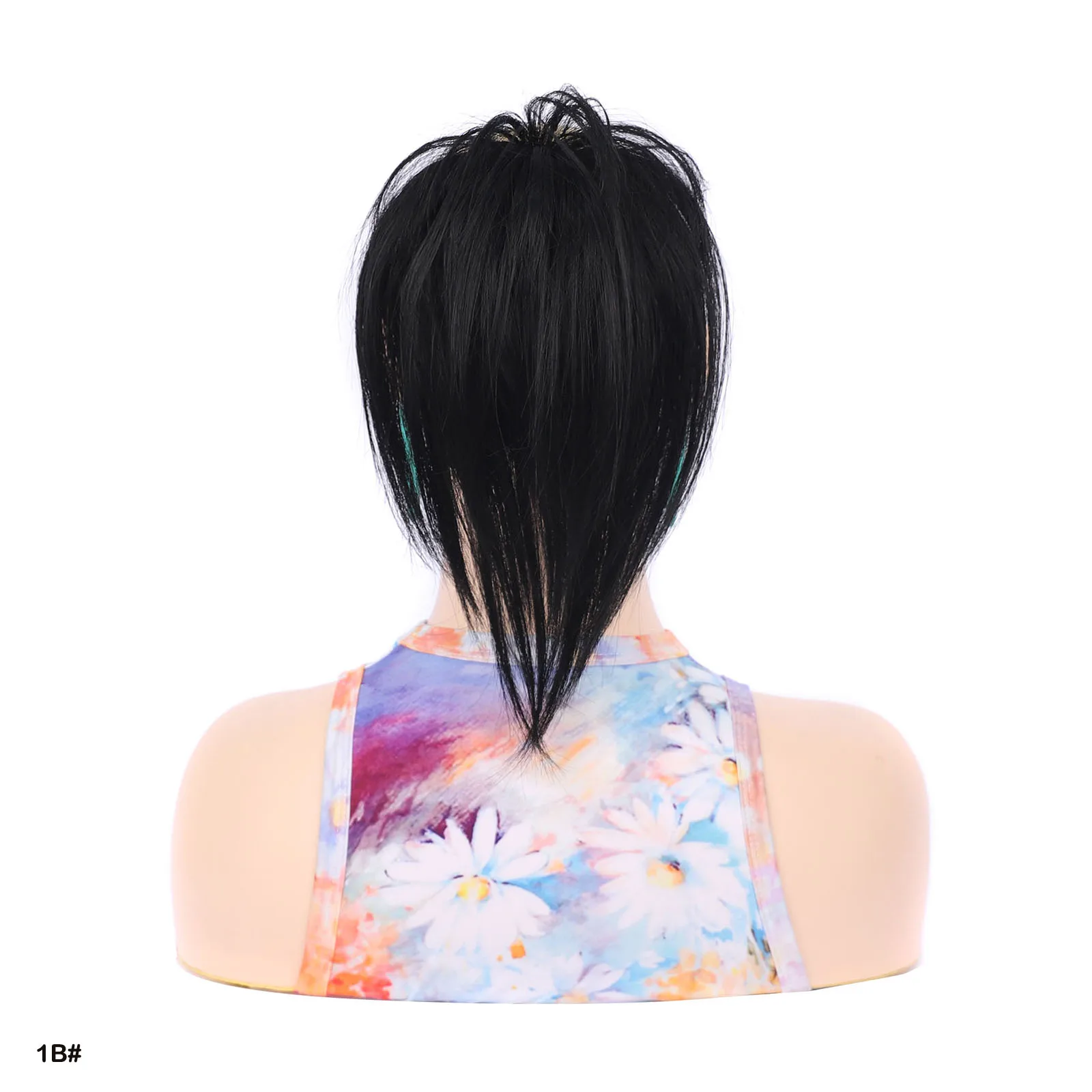 Zolin High Ponytail Waterfall مشبك شعر مستقيم على وصلة شعر للشعر القصير قطعة شعر صناعية واقعية وسهلة الاستخدام