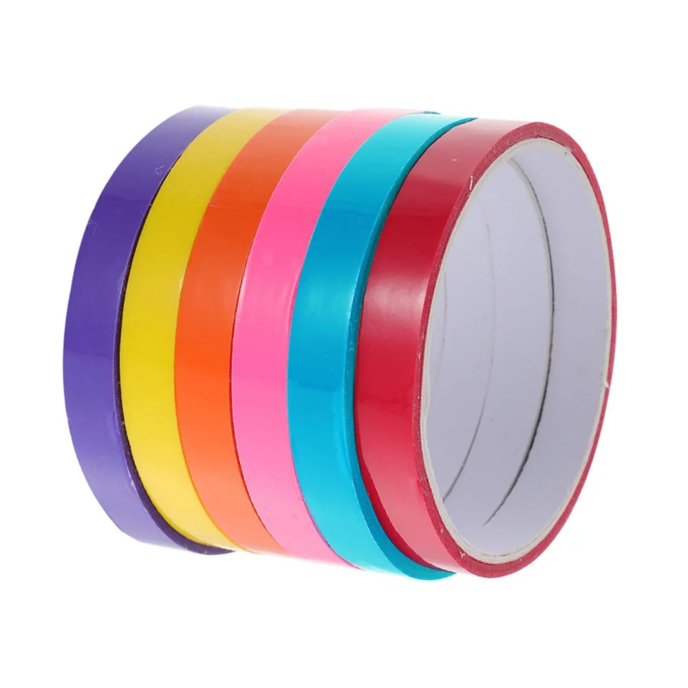 6 Rollen bunte selbstklebende Kugelbänder zum Stressabbau und Basteln von DIY-Projekten, Farben, lustige, klebrige Spielzeugbänder