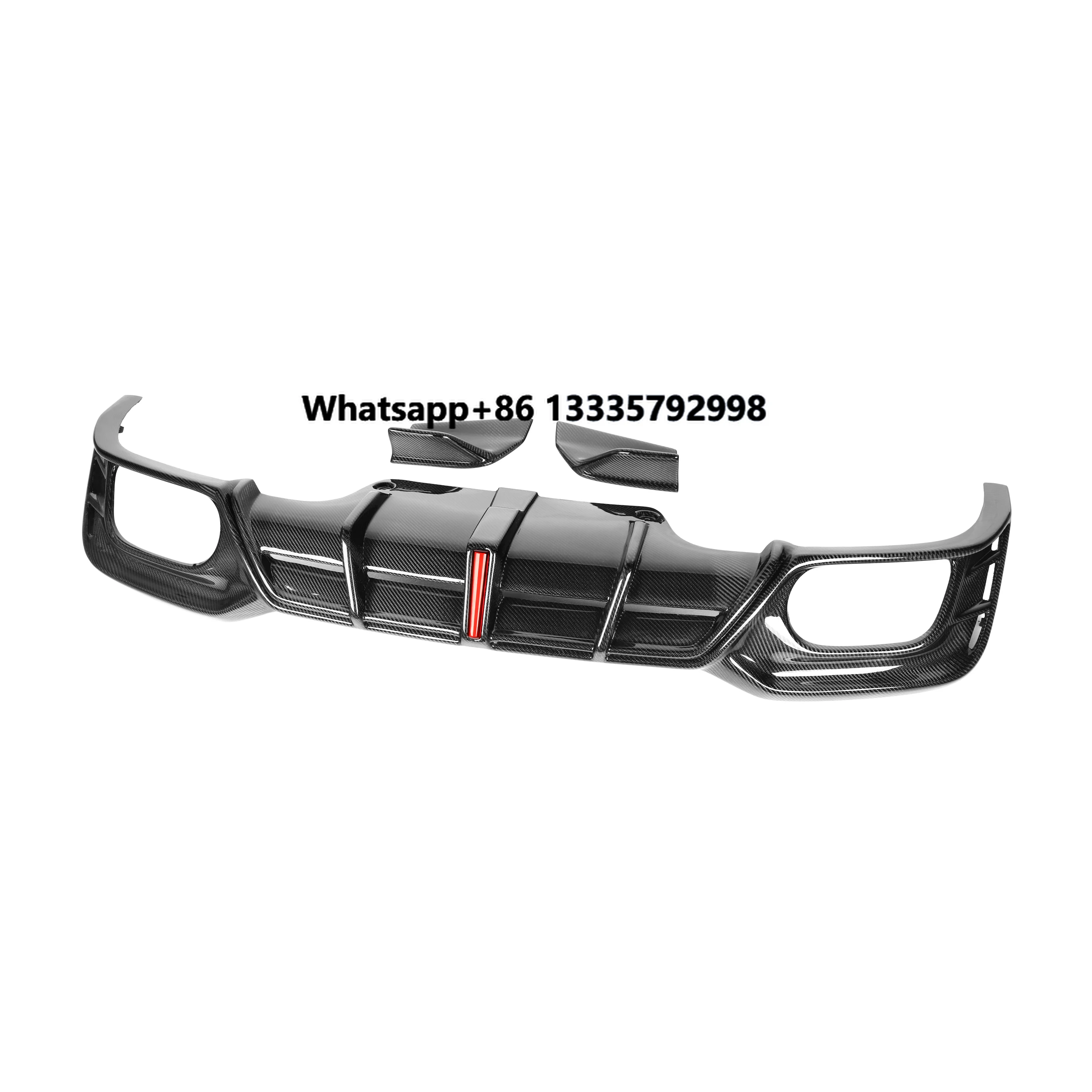 

Good Fitment Carbon Fiber A Style Rear Diffuser with LED Light Fit for’Audi A5 B9.5 S Line Sedan 2021+ Rear Bumper Diffuser Lip