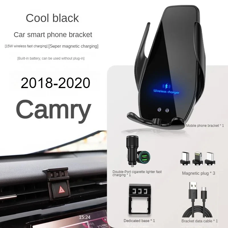 

2018-2020 For Toyota Camry Mobile Phone Holder Wireless Charger Car Mount Navigation Bracket GPS Support 360