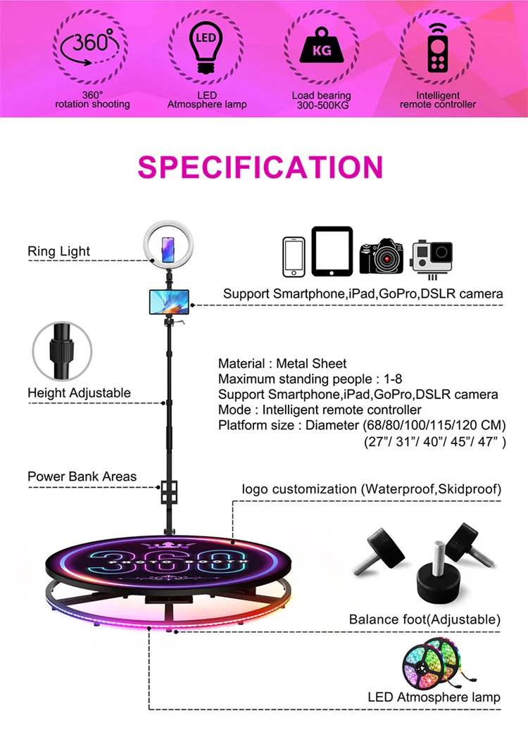 360 Spinner New Photobooth 360 Photo Booth Video Booth Ipad Photo Booth 360 Photobooth Machine Enclosure Platform