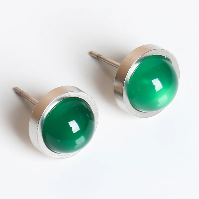 2026 Natural Stone Earrings Healing Crystal Quartzs 10mm Round Beads Steel Stud Fashion Ear Jewelry for Women Girl Wholesale