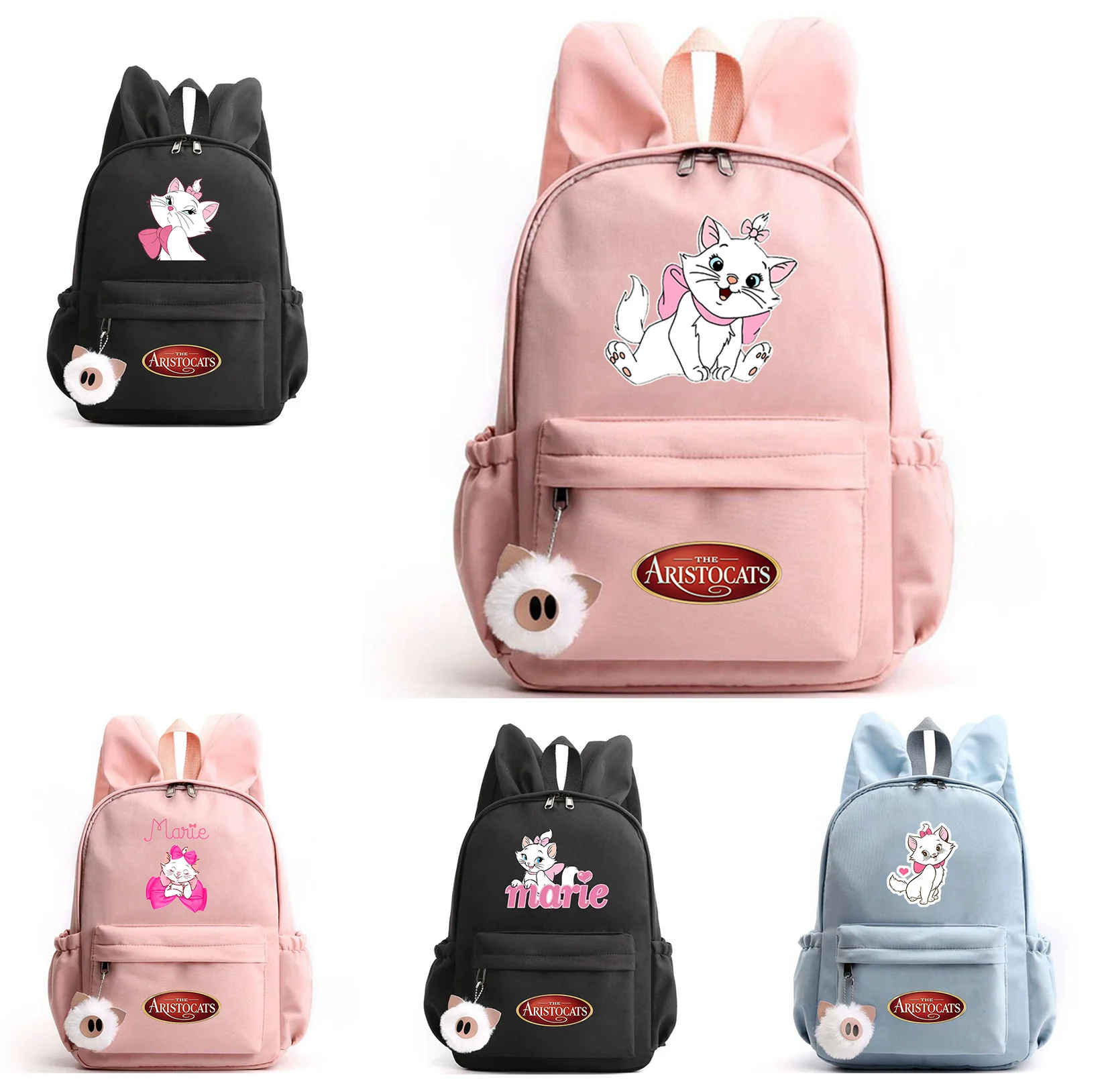 

The Aristocats Marie Cat Backpack for Girls Boys Teenager Children Rucksack Casual School Bags Travel Rabbit Ears Backpacks