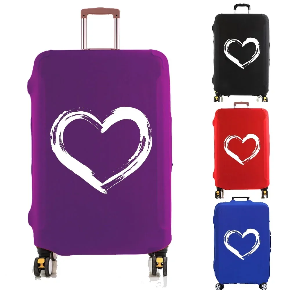 White Love Heart Luggage Cover Suitcase Protector New Thicker Elastic Dust Cover for 18-32 Inch Trolley Case Travel Accessories