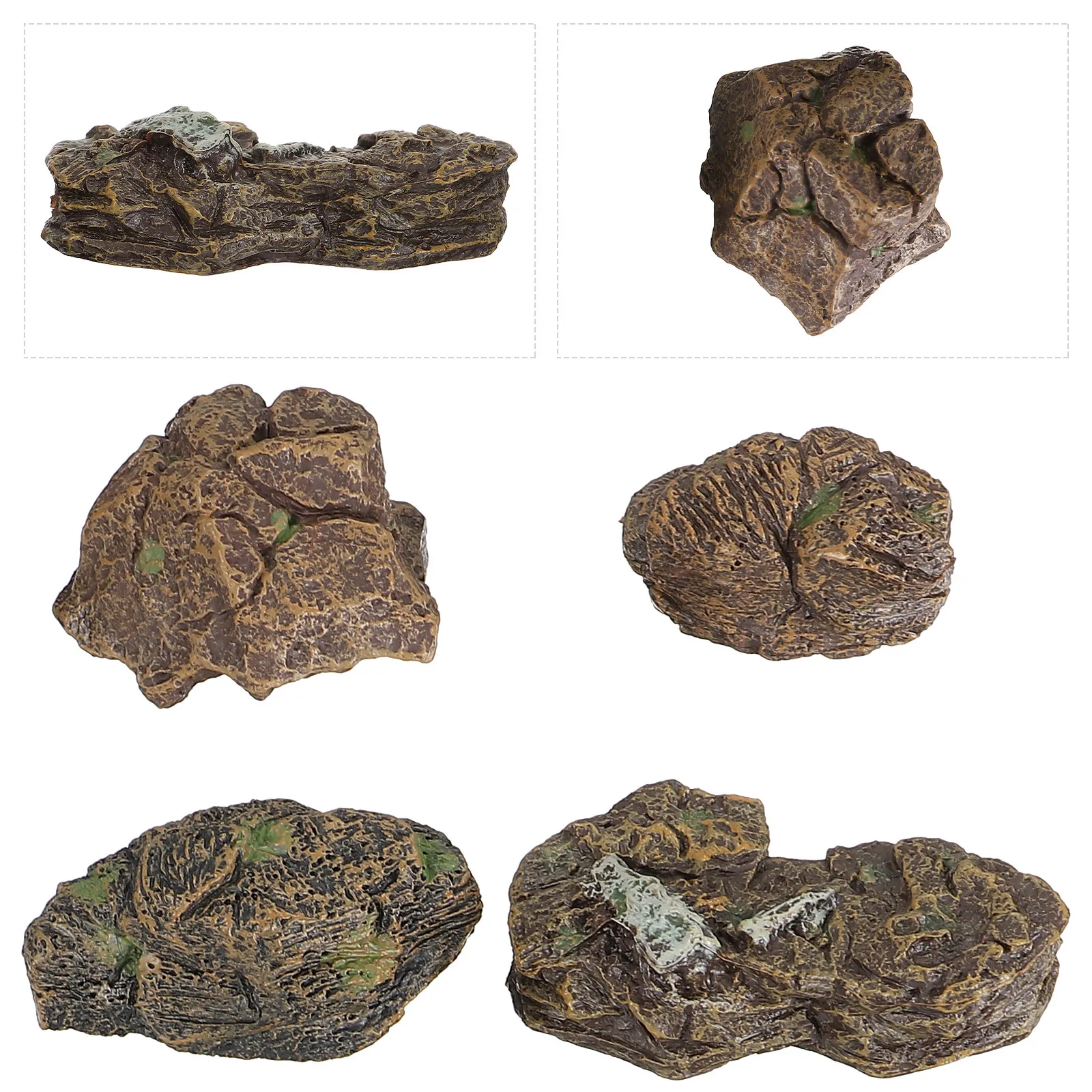 4Pcs Lifelike Micro Landscape Stones Decor Made of Premium PVC Not Easy to Fade Deform Ideal for Fairy Garden Mini Bonsai