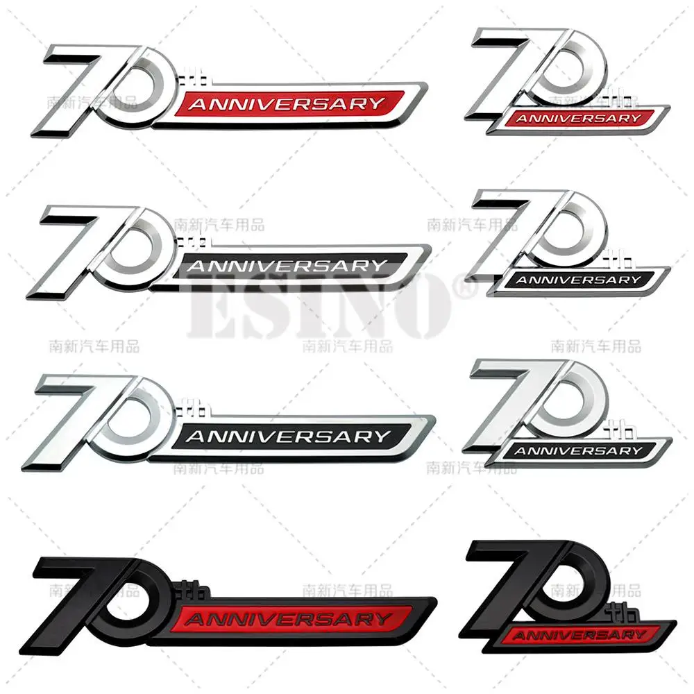 3D 70th Anniversary Car Trunk ABS Chrome Adhesive Badge Emblem Rear Body Tailgate Adhesive Badge for Toyota Land Cruiser