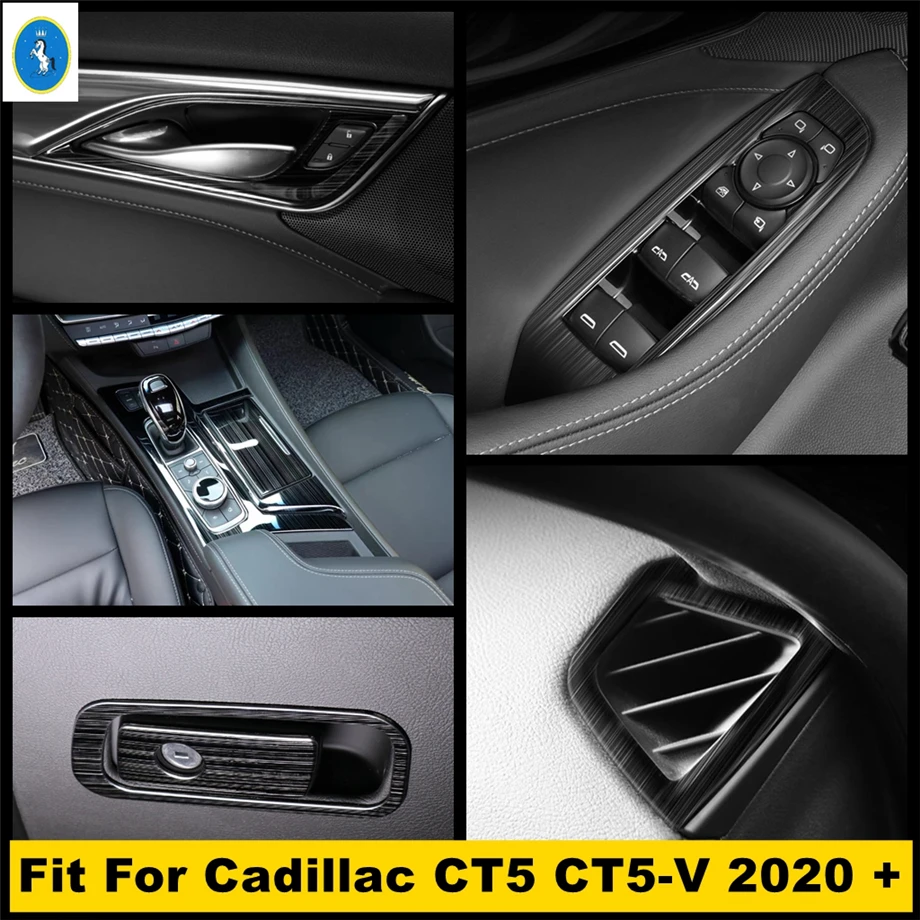 

Black Glass Lift Button / Door Bowl / Gear Box / Air AC / Glove Box Cover Trim Accessories For Cadillac CT5 CT5-V 2020 2021 2022