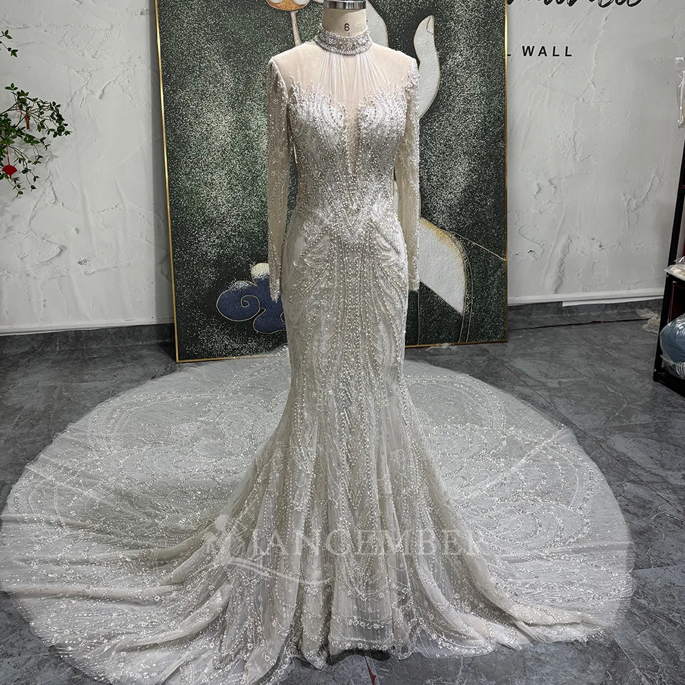 

Модное богемное свадебное платье, свадебное платье с 3d цветами, платье невесты, пляжное платье русалки, платья на заказ с длинными рукавами