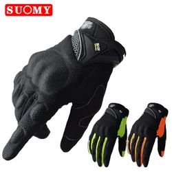 SUOMY Breathable Full Finger Racing Motorcycle Gloves Quality Stylishly Decorated Antiskid Wearable Gloves Large Size XXL Black