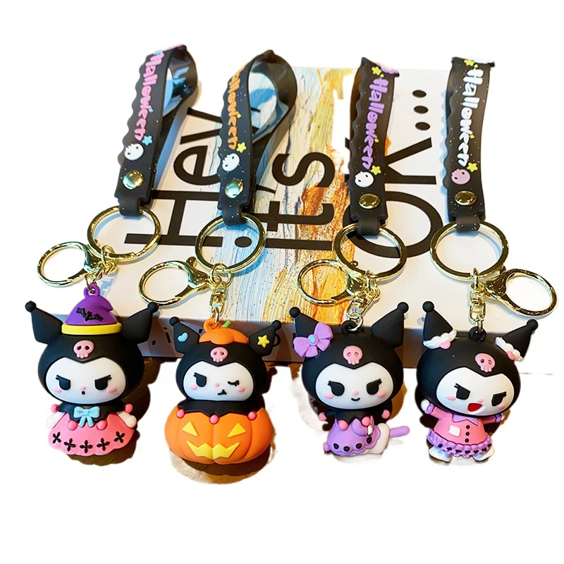 

Halloween Costume Kuromi Keychain Sanrio Cartoon Cute Couple Backpack Pendant All Saints' Day Keychain Toy Gift for Kids Gift