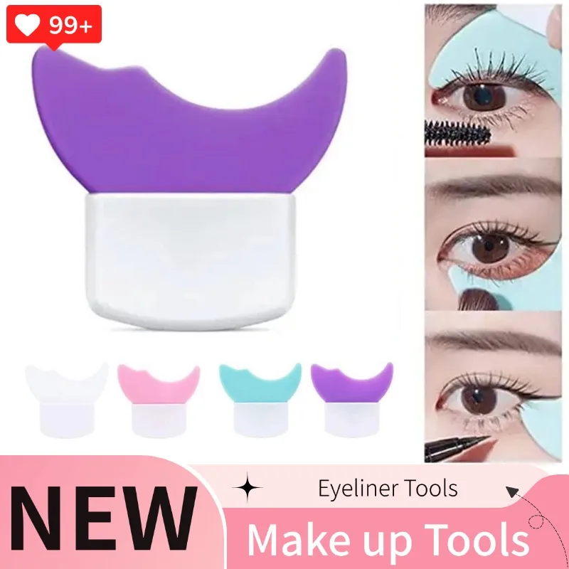Stencil per eyeliner in silicone e applicatore per scudo mascara Cuscinetti protettivi per trucco di precisione riutilizzabili per applicazioni di ciglia a prova di sbavature