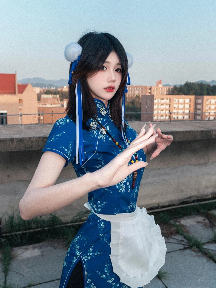 새로운 중국 스타일 드레스 로우린 시사스 코스프레 소프트 걸 메이드 스커트 일상복