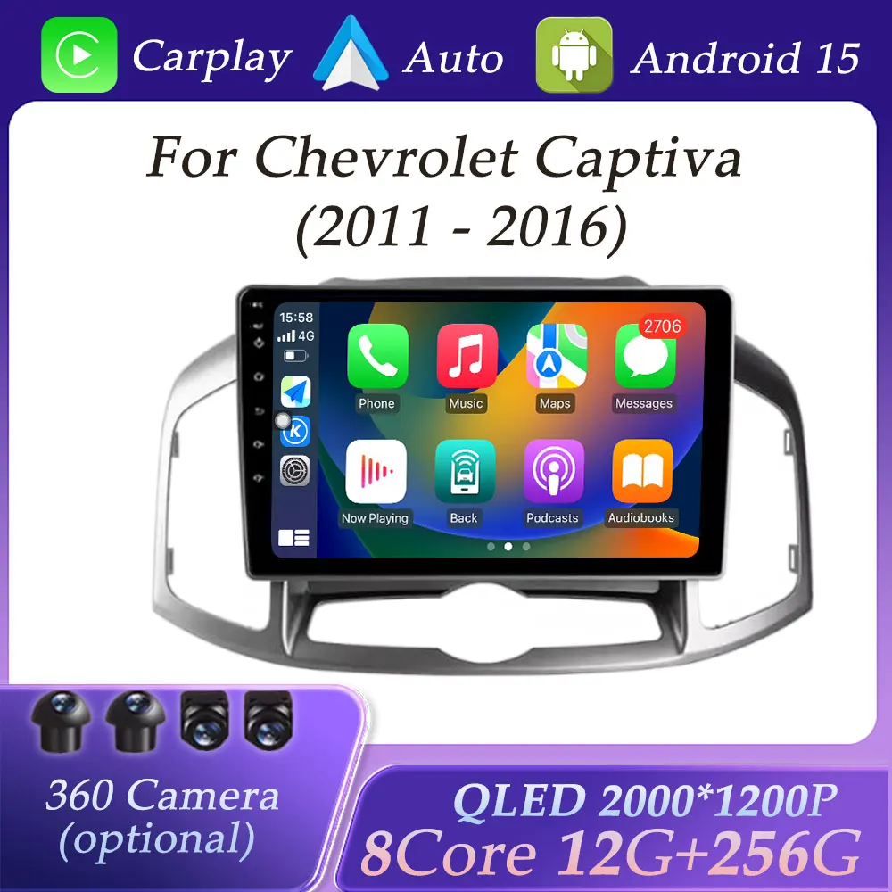 

GPS Navigation Car Radio Video Multimedia Player for Chevrolet Captiva 2011 - 2016 DSP Stereo Bluetooth WiFi Wireless Carplay