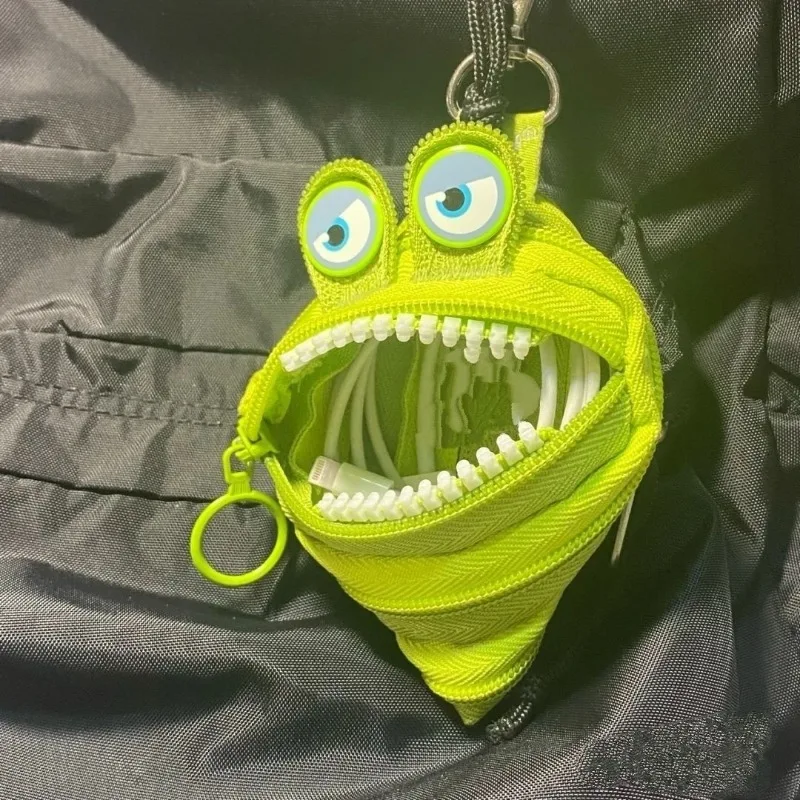 Fluorescent Monster Keychain Wallet Zipper Design Creative Cute Monster Pattern Ideal for Men And Women