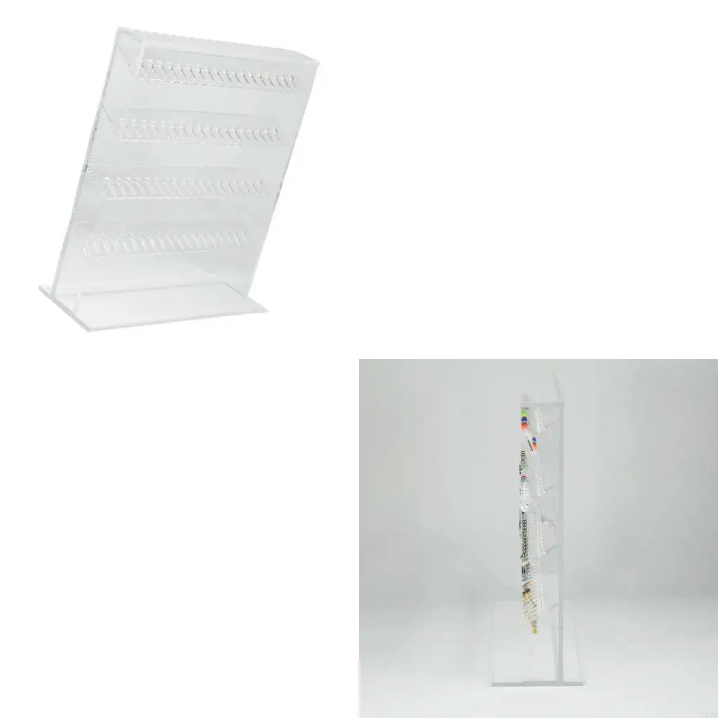 

Acrylic Transparent Jewelry Display Stand Clear Multilayer Earrings Necklaces Storage Panel Accessories