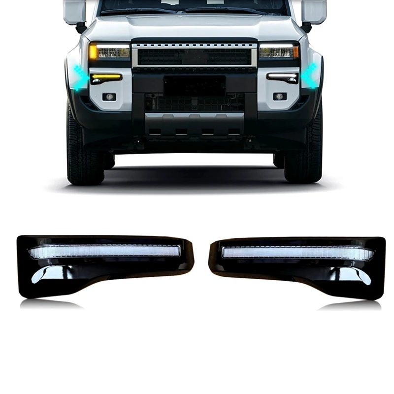 Front Fog Light With Turn Signal DRL Daytime Running Lights For Toyota Land Cruiser Prado 250 LC250 2024 Accessories