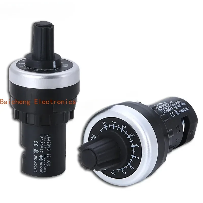 1PCS LA42DWQ-22 1K 2K 5K 10K 22mm Diameter Pots Rotary Potentiometer Converter Governor Inverter Resistance Switch 20K 50K 100K