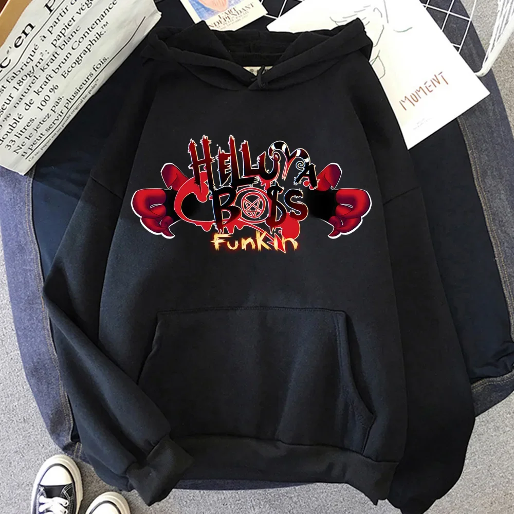 

Забавный свитшот Helluva Bossi высокого качества с принтом Camisetas, американский милый флисовый пуловер для взрослых, милый осенне-зимний новый пуловер
